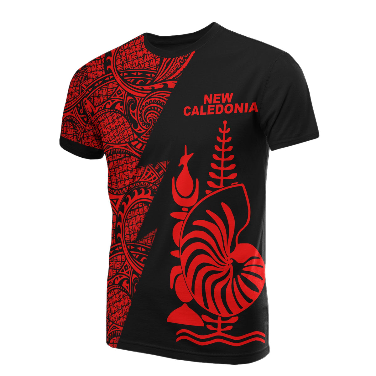 New Caledonia T Shirt Polynesian Pattern Red Flash Style Unisex Red - Polynesian Pride