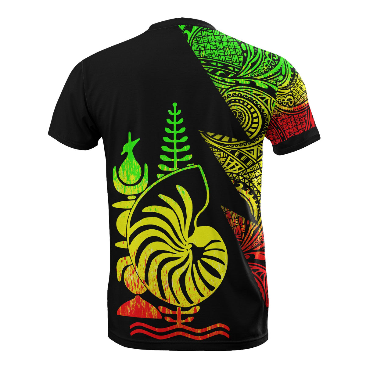 New Caledonia T Shirt Polynesian Pattern Reggae Flash Style - Polynesian Pride