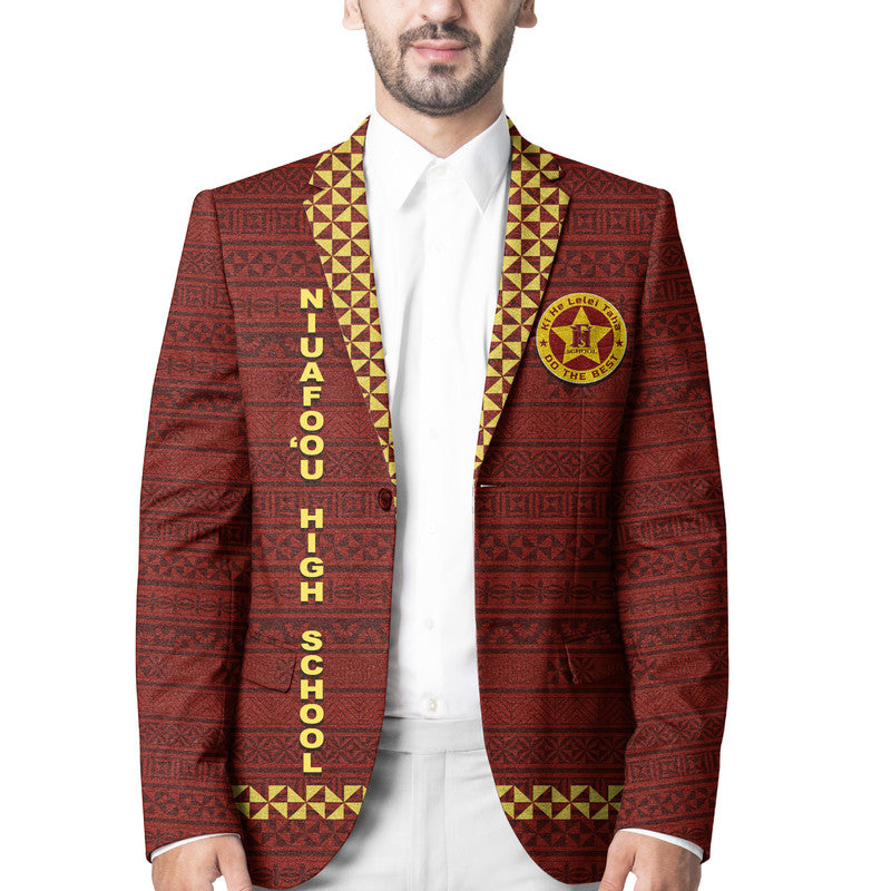 Tonga Niuafo'ou High School Blazer Simple Style - Maroon LT8 Unisex Maroon - Polynesian Pride