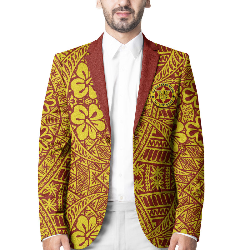 Tonga Niuatoputapu High School Blazer Kupesi Vibes - Maroon LT8 Unisex Maroon - Polynesian Pride