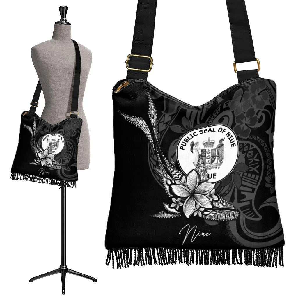 Niue Boho Handbag - Fish With Plumeria Flowers Style - Polynesian Pride