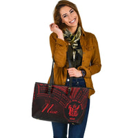 Niue Leather Tote - Red Color Cross Style - Polynesian Pride