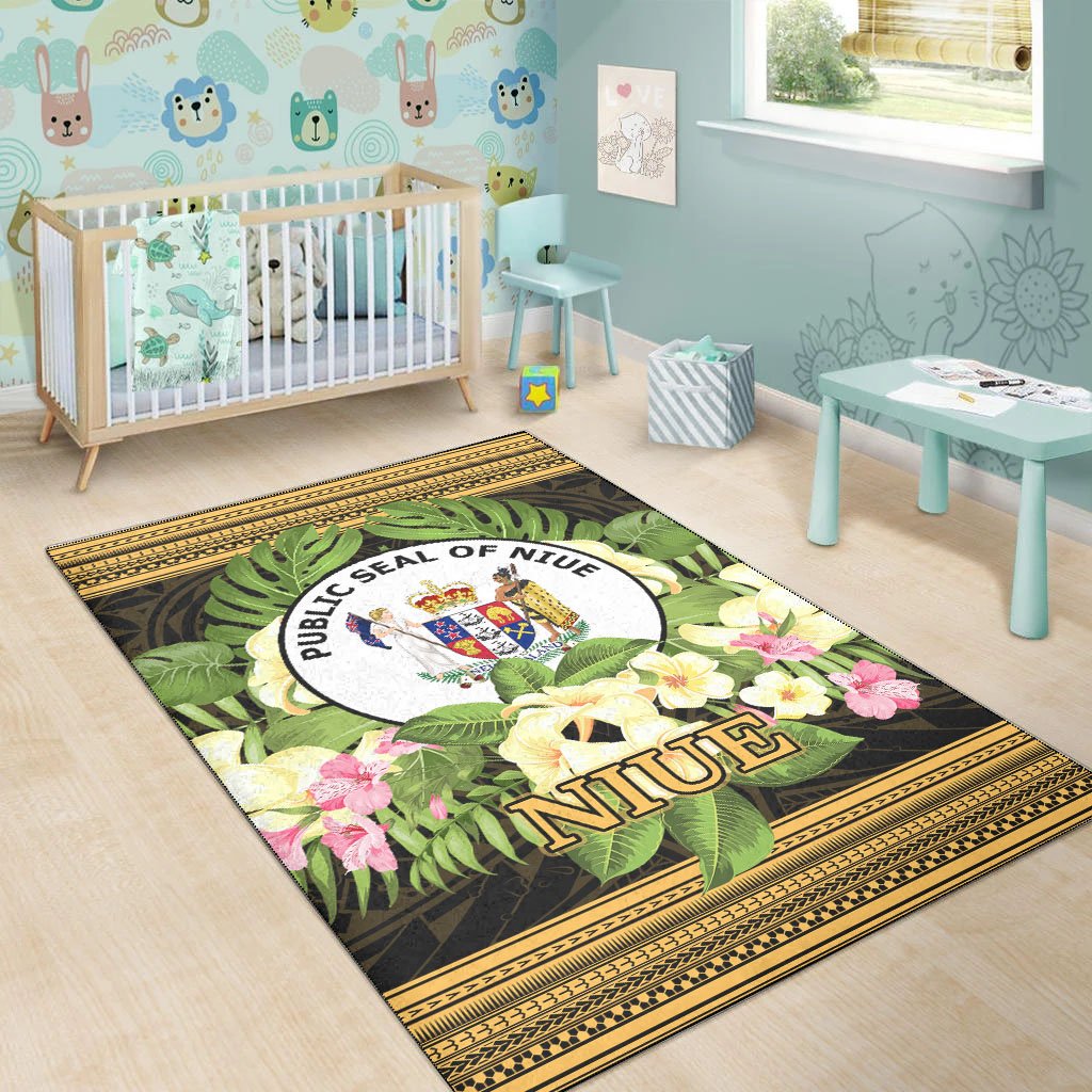 Niue Area Rug - Polynesian Gold Patterns Collection - Polynesian Pride
