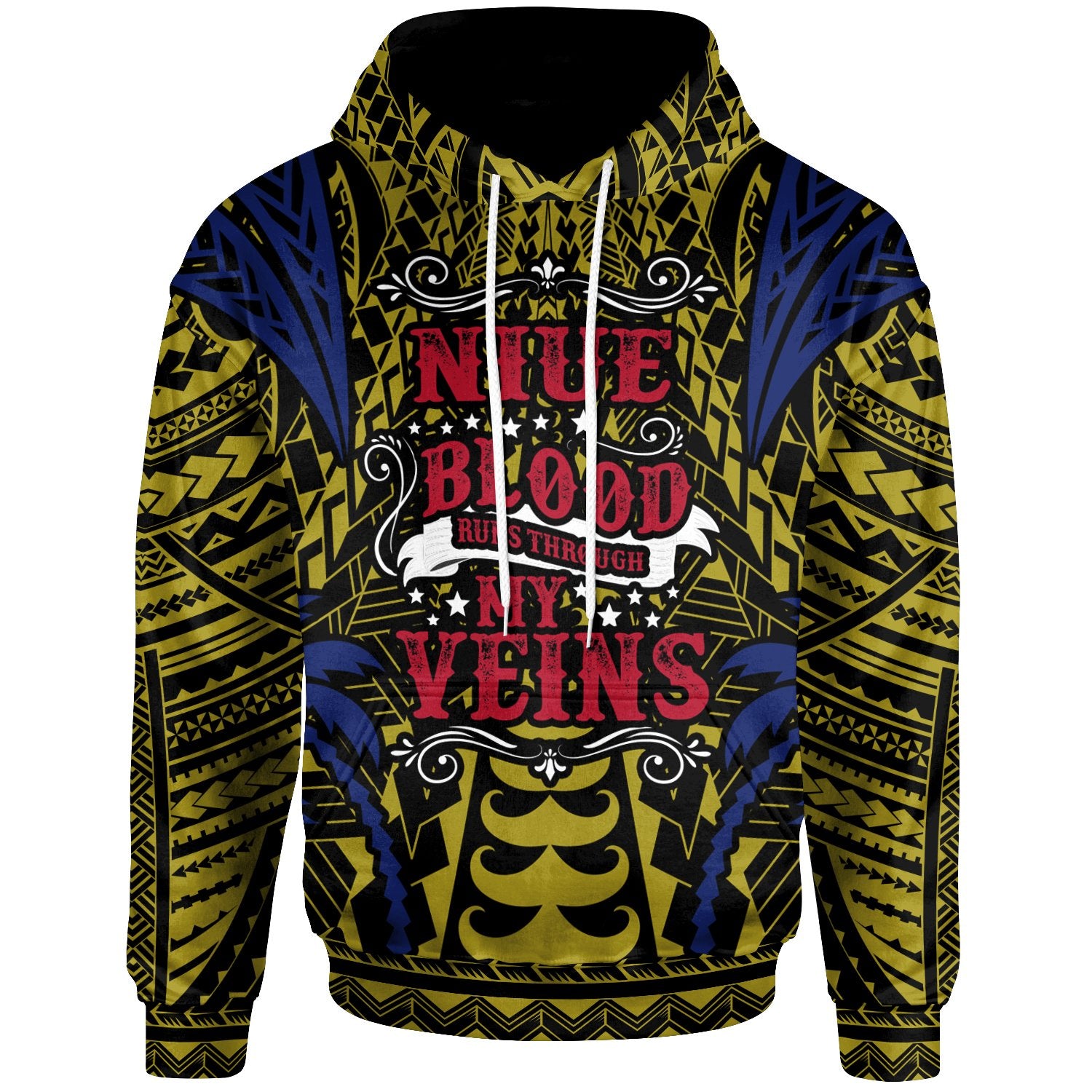 Niue Hoodie Blood Runs Through My Veins Style Flag Unisex Yellow - Polynesian Pride