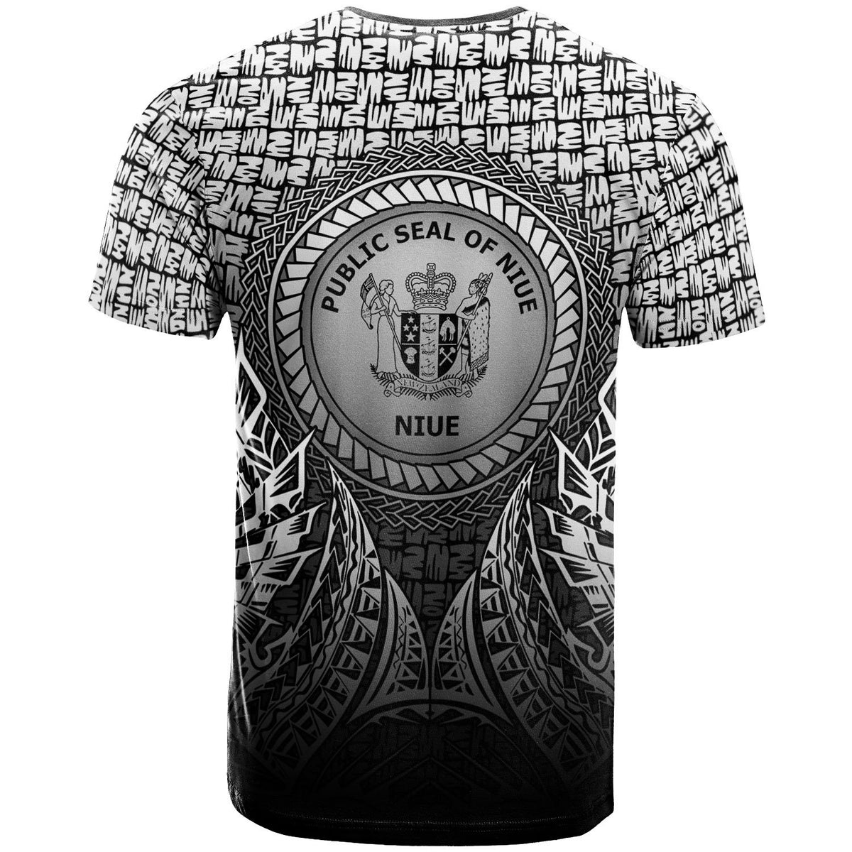 Niue T Shirt Circle Pattern Black - Polynesian Pride