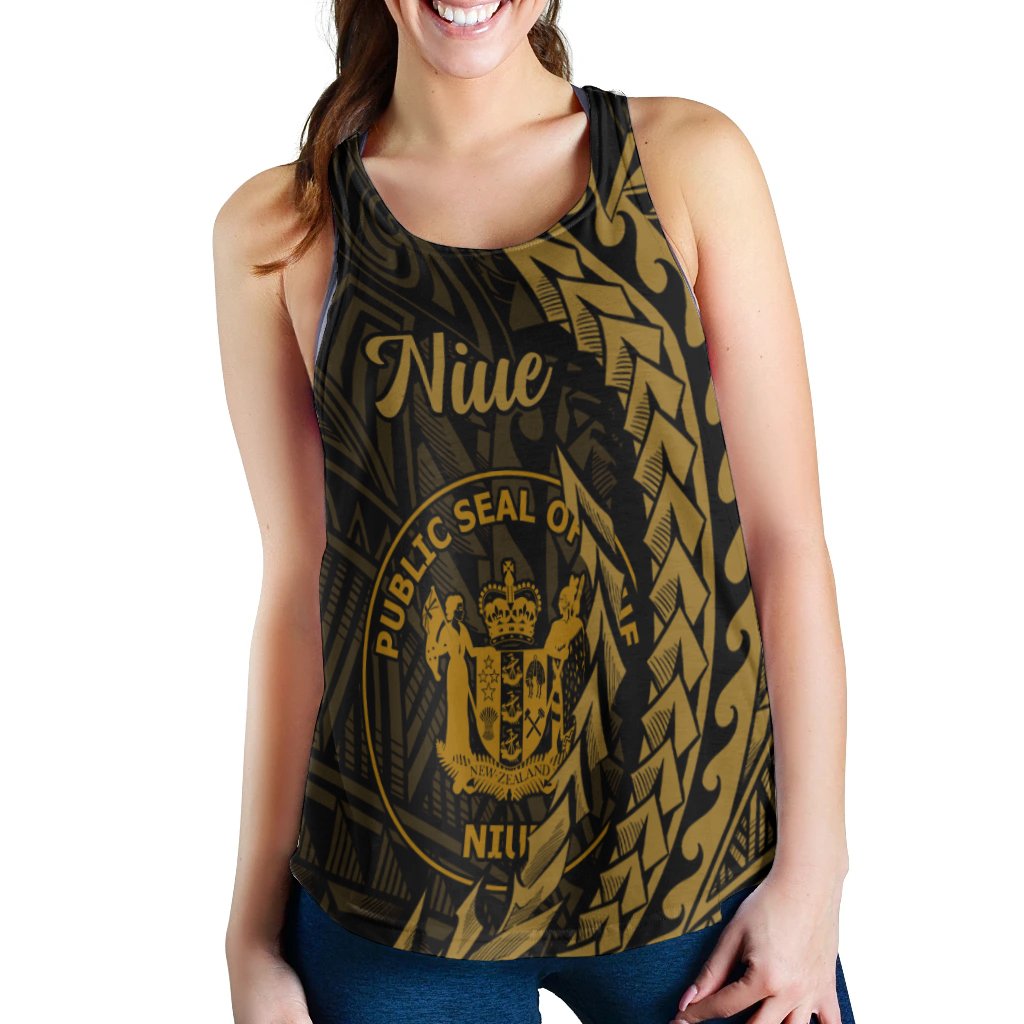 Niue Women's Racerback Tank - Wings Style - Polynesian Pride