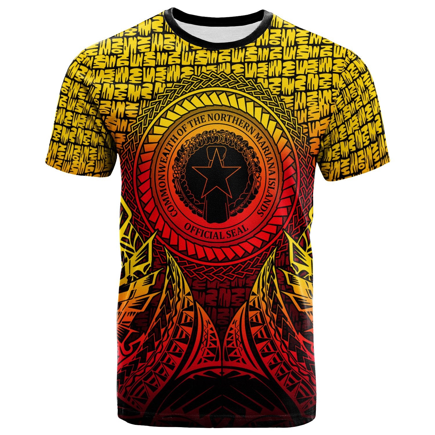Northern Mariana Islands T Shirt Circle Pattern Yellow Unisex Yellow - Polynesian Pride