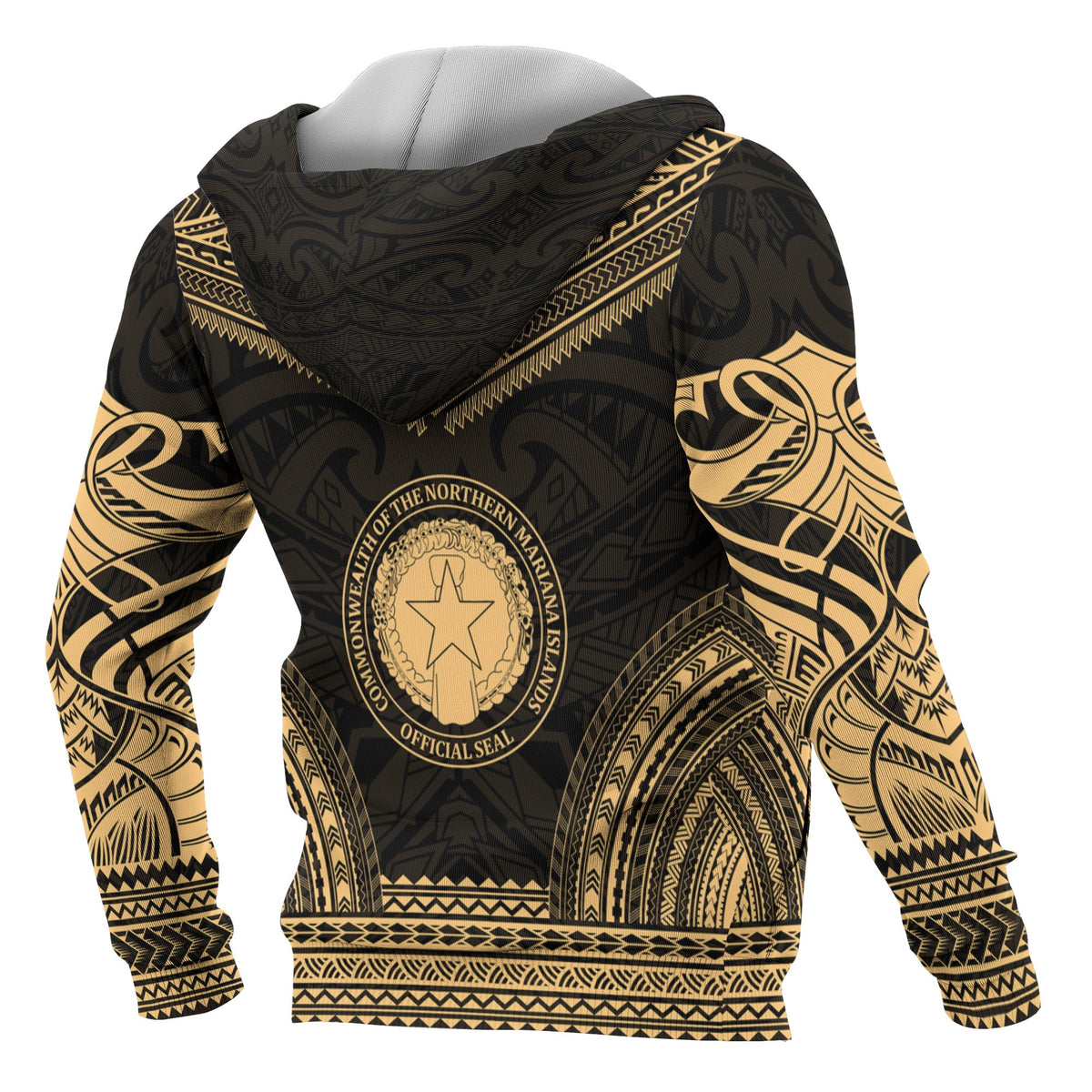Northern Mariana Island Polynesian Chief Custom Hoodie Gold Version - Polynesian Pride