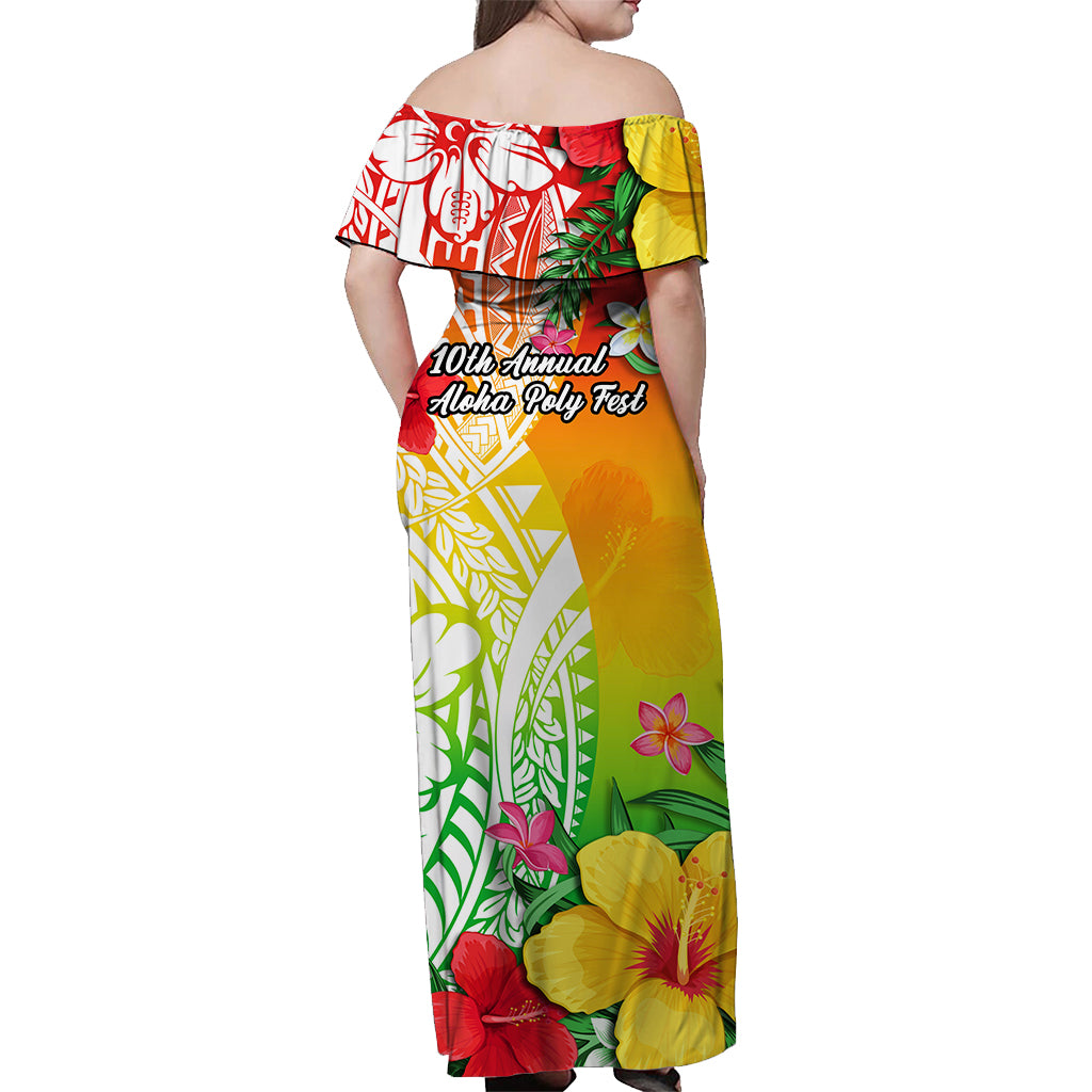 Aloha Poly Fest Matching Dress and Hawaiian Shirt Polynesian Pattern with Tropical Flowers LT14 - Polynesian Pride