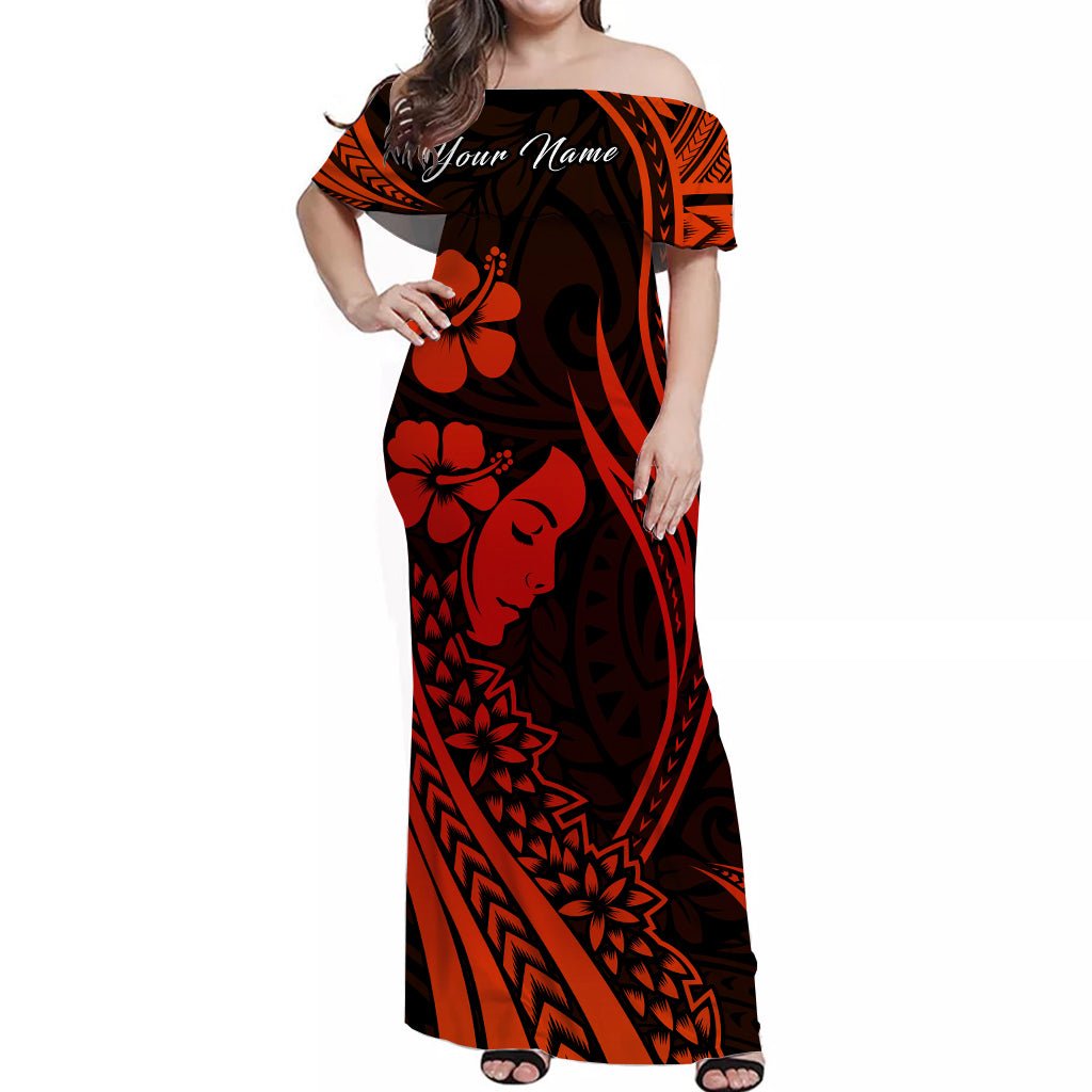 Custom Outfit For Couple Polynesian Valentine Couple Matching Dress and Hawaiian Shirt I LOVE YOU Hibiscus Style Red LT13 - Polynesian Pride