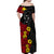 (Custom Personalised) Papua New Guinea Birds of Paradise Women Off Shoulder Long Dress Red LT13 - Polynesian Pride