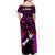 Aotearoa Fern Off Shoulder Long Dress New Zealand Hei Tiki Purple Style LT13 - Polynesian Pride