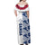 Toa Samoa Rugby Off Shoulder Long Dress Siamupini Ula Fala White LT13 - Polynesian Pride