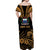 (Custom Personalised) Samoa Tatau Off Shoulder Long Dress Gold Polynesian Ula Nifo LT13 - Polynesian Pride