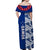 Toa Samoa Rugby Off Shoulder Long Dress Siamupini Ula Fala Blue LT13 - Polynesian Pride