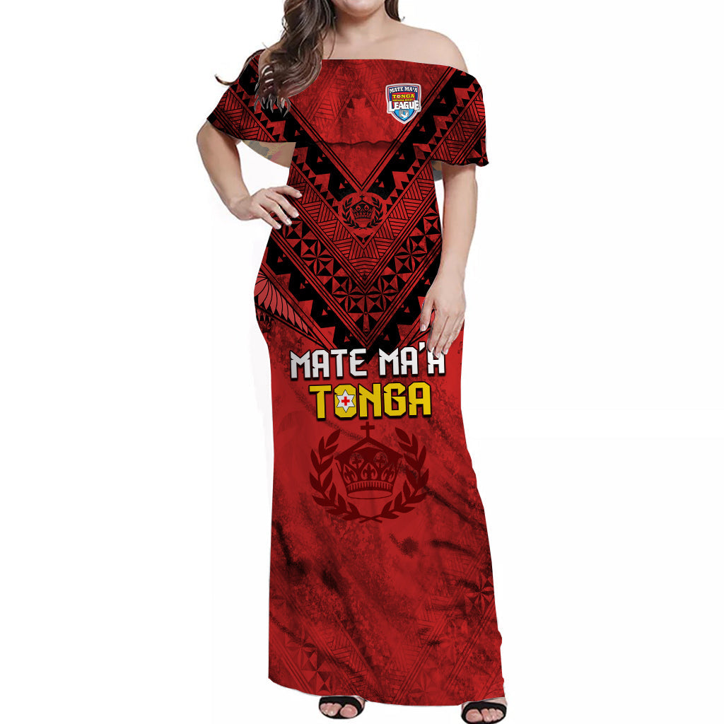 MMT Tonga Rugby Matching Dress and Hawaiian Shirt Ngatu Mate Maa Tonga Grunge LT13 - Polynesian Pride