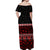 (Custom Personalised) New Zealand Off Shoulder Long Dress Maori Simple Red LT13 - Polynesian Pride