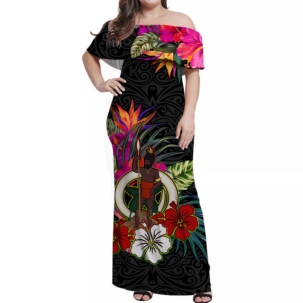 Vanuatu Off Shoulder Long Dress Polynesia Delightful Version 08 LT13 Women Art - Polynesian Pride