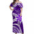 (Custom Personalised) Hawaii Flowers Wave Off Shoulder Long Dress Kanaka Maoli Purple Polynesian LT13 Women Purple - Polynesian Pride