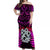 Aotearoa Fern Off Shoulder Long Dress New Zealand Hei Tiki Purple Style LT13 Women Purple - Polynesian Pride