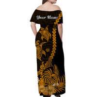 Custom New Caledonia Valentine Couple Matching Dress and Hawaiian Shirt My Sunshine Polynesia Turtle Gold LT14 - Polynesian Pride