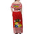 Tonga Rugby Off Shoulder Long Dress Mate Maa Tonga Pacific Ngatu White LT14 - Polynesian Pride