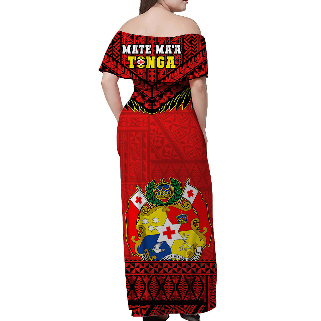 Tonga Rugby Matching Dress and Hawaiian Shirt Mate Maa Tonga Pacific Ngatu Black LT14 - Polynesian Pride