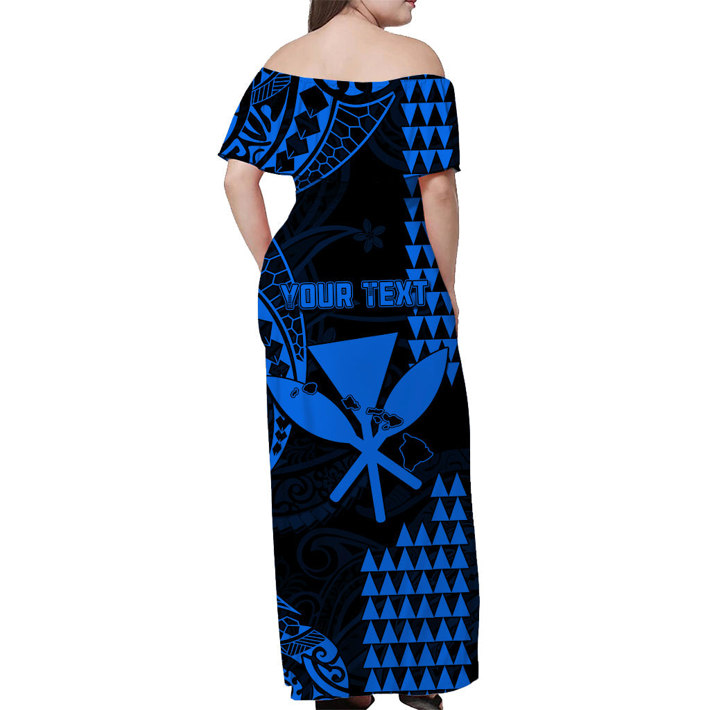 Custom King Kamehameha Matching Hawaiian Outfits For Couples with Polynesian Tribal Blue LT13 - Polynesian Pride