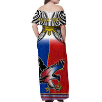 Custom Personalised Philippines Off Shoulder Long Dress Polynesian Filipino Pattern With Eagle LT14 - Polynesian Pride