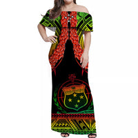 (Custom Text And Number) Samoa Rugby Matching Dress and Hawaiian Shirt Teuila Torch Ginger Gradient Style LT14 - Polynesian Pride