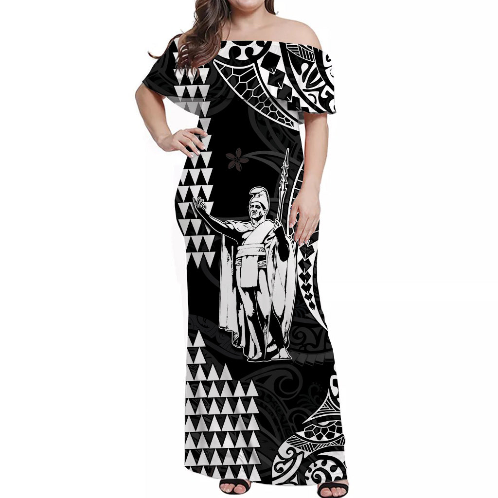 Custom King Kamehameha Matching Hawaiian Outfits For Couples with Polynesian Tribal Black LT13 - Polynesian Pride