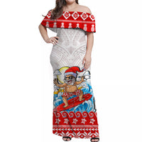 Custom Personalised Hawaii Christmas Matching Dress and Hawaiian Shirt Surfing Santa Mele Kalikimaka Polynesian LT14 - Polynesian Pride