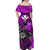 The Shaka Hawaii Off Shoulder Long Dress Tropical Flowers Purple Version LT13 - Polynesian Pride