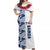 Toa Samoa Rugby Off Shoulder Long Dress Siamupini Ula Fala White LT13 Women White - Polynesian Pride