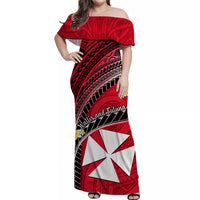 Custom Wallis And Futuna Matching Dress and Hawaiian Shirt Plumeria Flowers with Red Polynesian Pattern LT14 - Polynesian Pride