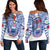 Samoa Rugby Off Shoulder Sweater Manu Samoa 7s Ginger White Polynesian LT14 Women White - Polynesian Pride