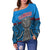 (Custom Personalised) Guam Chamorro Off Shoulder Sweater Latte Stone Blue Polynesian Haligi LT13 - Polynesian Pride