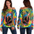 (Custom Personalised) Hawaii Rainbow Tie Dye Off Shoulder Sweater Flowers Polynesian Hawaiian Tribal LT13 Women Art - Polynesian Pride