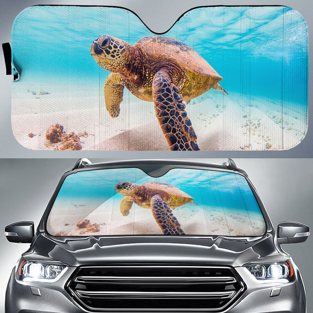 Ocean Picture Car Sun Shade AH Auto Sun Shade Universal Fit White - Polynesian Pride