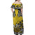 Niue Uga Matching Dress and Hawaiian Shirt Tribal Patterns Yellow Style LT6 - Polynesian Pride