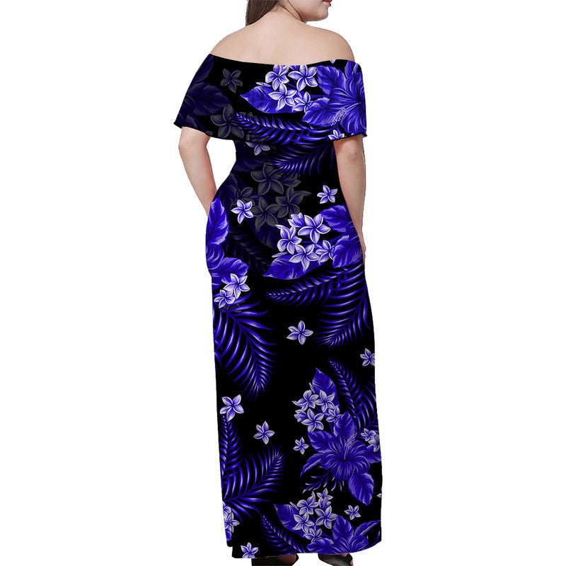 Hawaii Summer Colorful Matching Dress and Hawaiian Shirt Dark Blue LT6 - Polynesian Pride