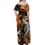 Hawaii Summer Colorful Off Shoulder Long Dress Shark Orange LT6 - Polynesian Pride