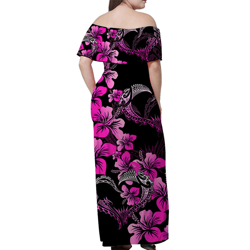 Polynesian Valentine Matching Dress and Hawaiian Shirt Hibiscus Flowers Pink Style LT6 - Polynesian Pride