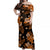 Hawaii Summer Colorful Off Shoulder Long Dress Orange LT6 Women Orange - Polynesian Pride