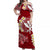 Hawaii Kanaka Turtle Off Shoulder Long Dress Style No.2 LT6 Women Red - Polynesian Pride