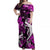 Hawaii Summer Colorful Off Shoulder Long Dress Shark Purple LT6 Women Purple - Polynesian Pride