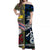 New Zealand And Niue Off Shoulder Long Dress Together - Blue LT8 Women Blue - Polynesian Pride