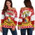 (Custom Personalised) Tonga Christmas Kilisimasi Fiefia Coat Of Arms Women Off Shoulder Sweater LT9 Women Red - Polynesian Pride