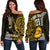 (Custom Personalised) Hawaii Nanakuli High School Women Off Shoulder Sweater Tribal Kakau LT9 Women Yellow - Polynesian Pride