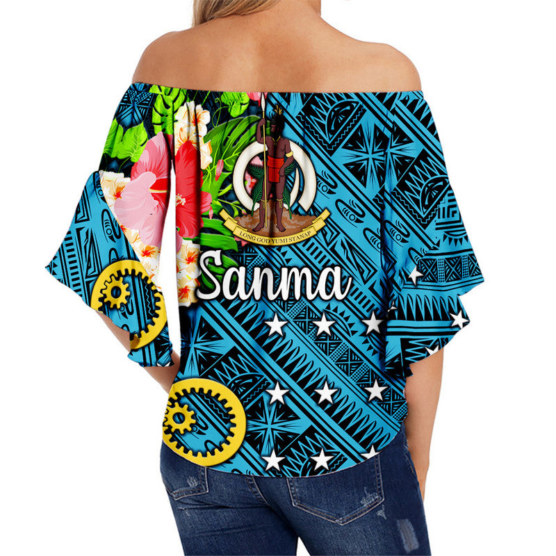 Vanuatu Sanma Off Shoulder Waist Wrap Top Independence Be Proud LT8 - Polynesian Pride